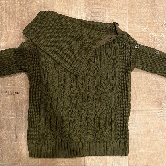 Abercrombie & Fitch Sweaters - Army Green Sweater with Side Buttons